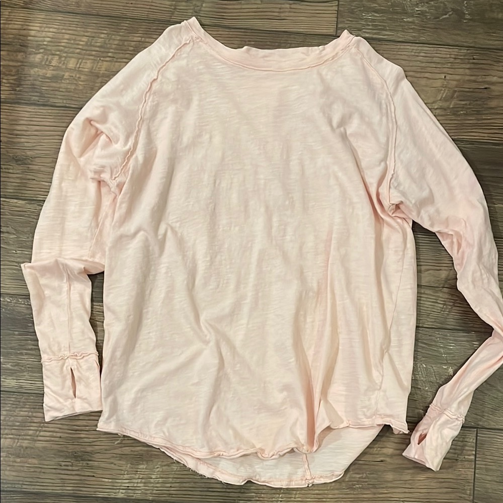 Free people  Pink Long Sleeve Top